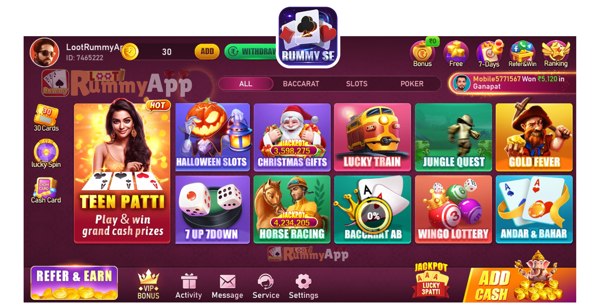 Rummy SE - Game List